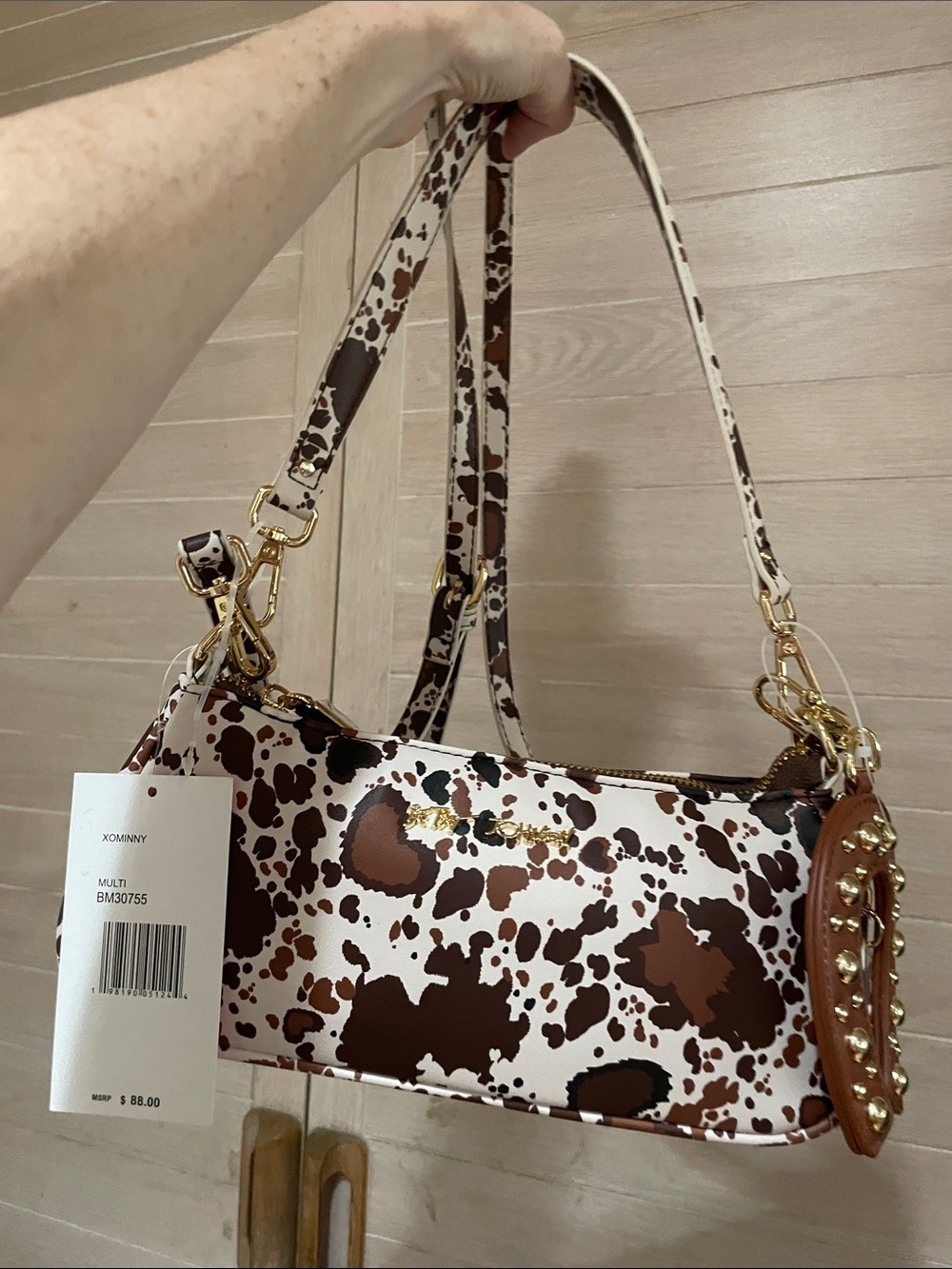 Betsey Johnson Cowgirl Bag (with crossbody strap snd horse shoe bag charm) - Picture 6 of 7